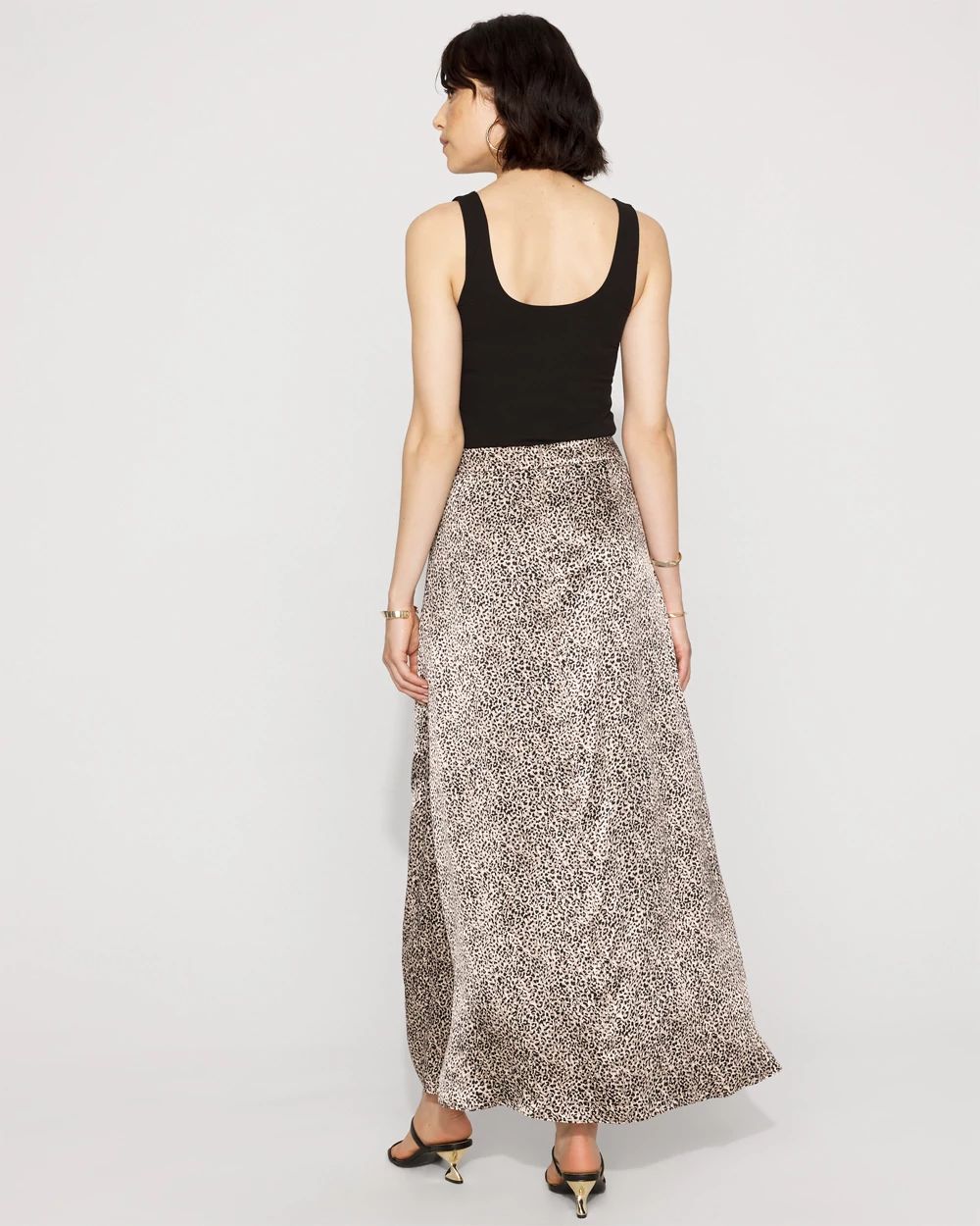 Satin Leopard Cinched Skirt | White House Black Market